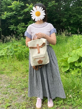 「アイテム（アナログ腕時計、ピンク系）」を使った、ゆうさん（レディース・164cm）の夏コーディネート