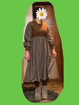 「AS KNOW AS PINKY（アズノゥアズピンキー）のアイテム（ワンピース/ドレス）」を使った、ゆうさん（レディース・164cm）の冬コーディネート