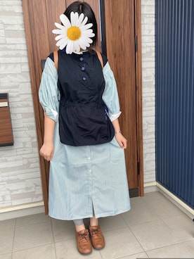 「アイテム（ベスト）」を使った、ゆうさん（レディース・164cm）の夏コーディネート