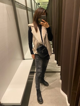 「stradivarius（ストラディバリウス）のアイテム（ジャケット/アウター）」を使った、ebiさん（レディース・157cm）の春コーディネート