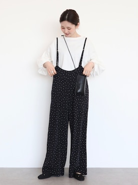 「AMERICAN HOLIC（アメリカンホリック）のアイテム（オールインワン・サロペット）」を使った、kana¨̮*さん（レディース・161cm）の冬コーディネート