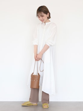 「センタープレスパンツ」｜「アイテム（ワンピース/ドレス）」を使った、kana¨̮*さん（レディース・161cm）の春コーディネート