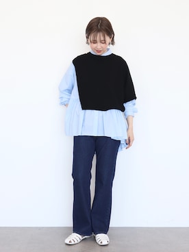 「ティアードブラウス」｜kana¨̮*さん（レディース・161cm）の春コーディネート