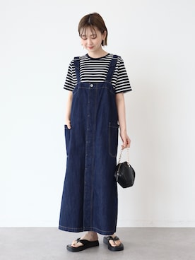 「AMERICAN HOLIC（アメリカンホリック）のアイテム（オールインワン・サロペット）」を使った、kana¨̮*さん（レディース・161cm）の夏コーディネート