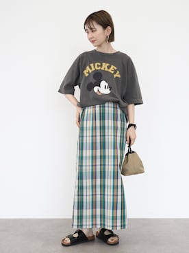 「ミッキーT」｜「アイテム（アクセサリー）」を使った、kana¨̮*さん（レディース・161cm）の夏コーディネート