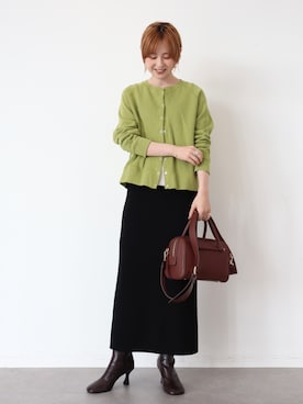 「ピスタチオ」｜「アイテム（ブーツ）」を使った、kana¨̮*さん（レディース・161cm）の秋コーディネート