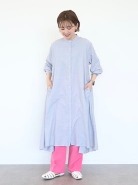 「センタープレスパンツ」｜「アイテム（ワンピース/ドレス）」を使った、kana¨̮*さん（レディース・161cm）の春コーディネート