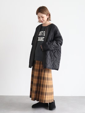 「ラップスカート」｜「アイテム（その他アウター）」を使った、kana¨̮*さん（レディース・161cm）の秋コーディネート