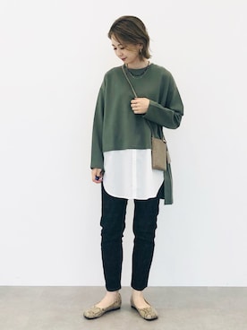 「レイヤード風」｜「アイテム（その他）」を使った、kana¨̮*さん（レディース・161cm）の秋コーディネート