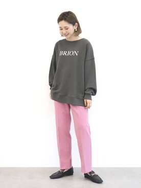 「ビットローファー」｜「アイテム（スウェット）」を使った、kana¨̮*さん（レディース・161cm）の秋コーディネート