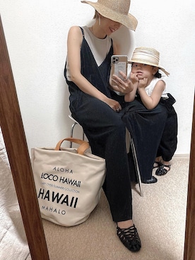 「La-gemme（ラジェム）のアイテム（サロペット/オーバーオール）」を使った、maikoさん（レディース・161cm）の夏コーディネート