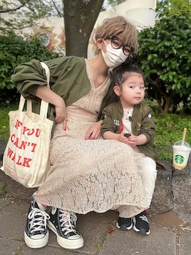 「ごきげんウィーク」｜「アイテム（ノーカラージャケット）」を使った、maikoさん（レディース・161cm）の春コーディネート