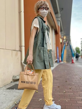 「Green　Parks（グリーンパークス）のアイテム（その他アウター）」を使った、maikoさん（レディース・161cm）の春コーディネート