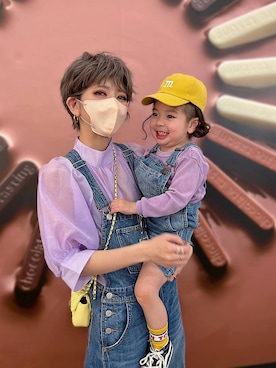 「Levi's（リーバイス）のアイテム（サロペット/オーバーオール）」を使った、maikoさん（レディース・161cm）の夏コーディネート