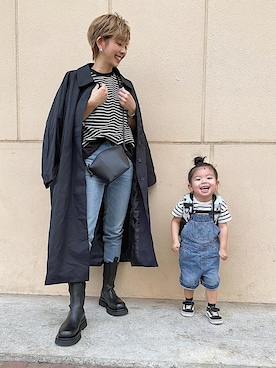 「MOUSSY（マウジー）のMVS SKINNY（デニムパンツ）」を使った、maikoさん（レディース・161cm）の秋コーディネート