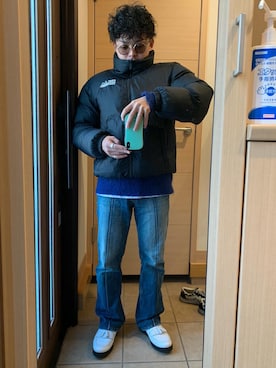 「FLAGSTUFF（フラグスタフ）のアイテム（トップス）」を使った、Rickyさん（メンズ・165cm）の冬コーディネート