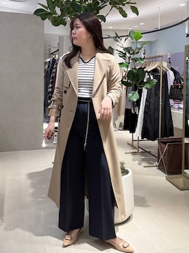 「Andemiu（アンデミュウ）のメタルバックル2WAYパンプス636484（パンプス、ベージュ系）」を使った、andemiu_mayaさん（レディース・165cm）の春コーディネート