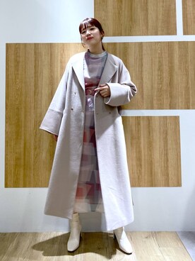 「Andemiu」｜「アイテム（ノーカラーコート）」を使った、andemiu_mayaさん（レディース・165cm）の秋コーディネート