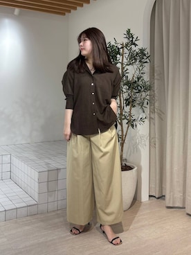 「Andemiu（アンデミュウ）のアイテム（パンツ）」を使った、andemiu_mayaさん（レディース・165cm）の春コーディネート