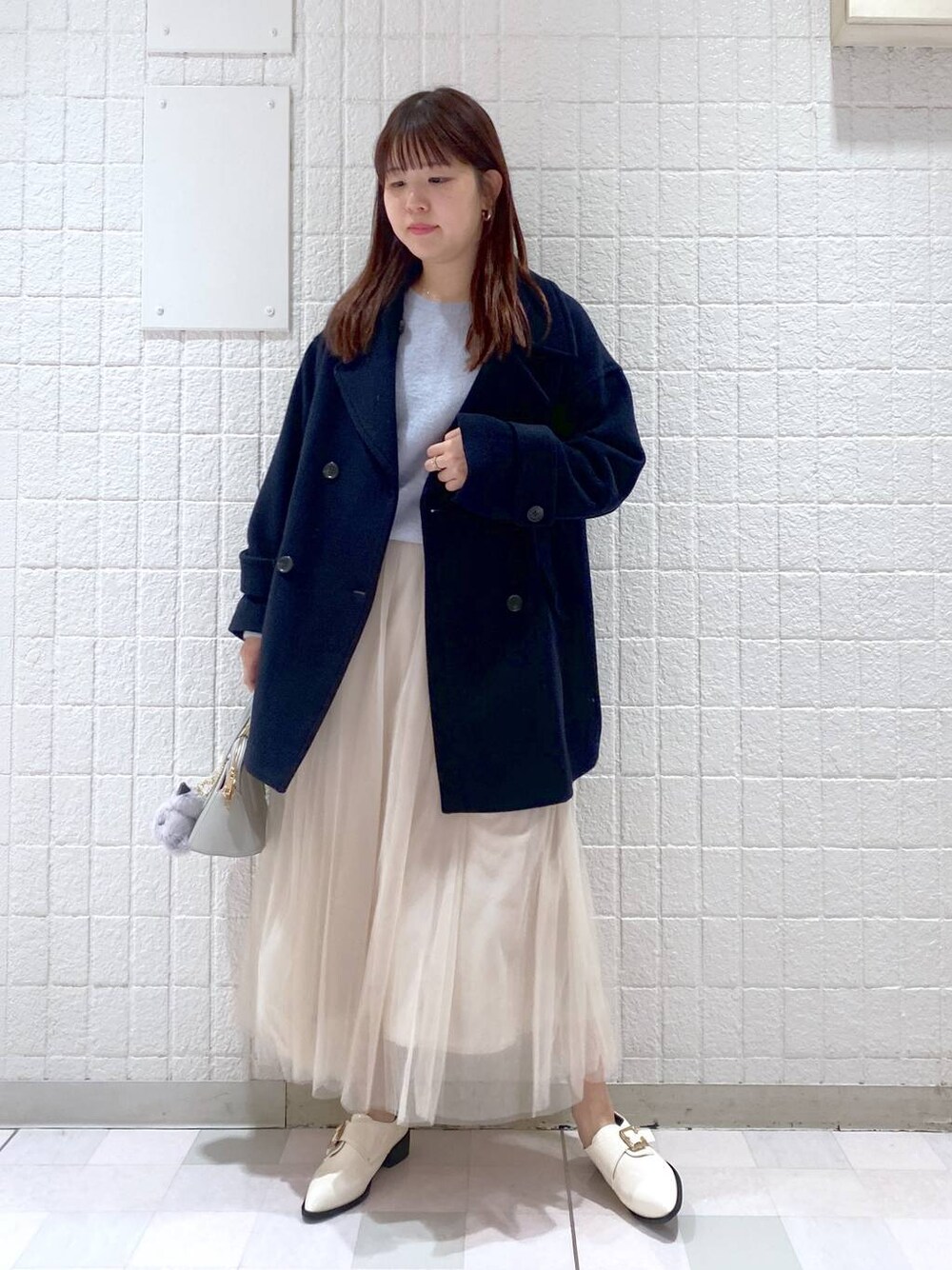 「高身長、Andemiu、女子ウケ、カジュアル、体型カバー、休日コーデ」｜「Andemiuの【洗える】アルパカコンボートネックニット（ニット/セーター、グレー系）」を使った、andemiu_mayaさん（レディース・165cm）の秋コーディネートの1枚目の写真