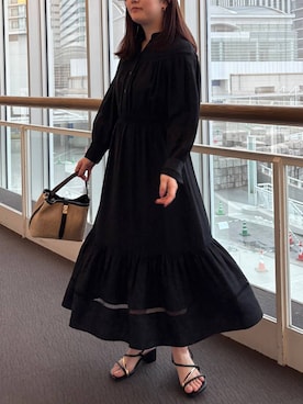 「Andemiu（アンデミュウ）の雑材メタルヒネリバッグ639656（トートバッグ、ブラック系）」を使った、andemiu_mayaさん（レディース・165cm）の春コーディネート