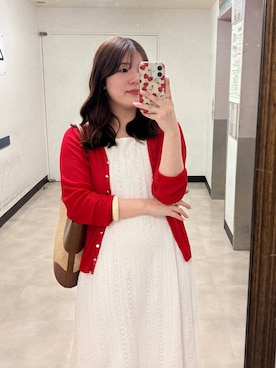 「Andemiu（アンデミュウ）のレースノースリーブワンピース656244（ワンピース、ホワイト系）」を使った、andemiu_mayaさん（レディース・165cm）の春コーディネート