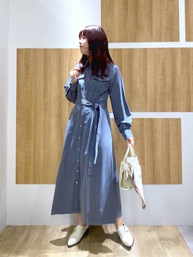 「Andemiu」｜「アイテム（シャツワンピース）」を使った、andemiu_mayaさん（レディース・165cm）の秋コーディネート