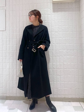 「Andemiu」｜「アイテム（ノーカラーコート）」を使った、andemiu_mayaさん（レディース・165cm）の冬コーディネート