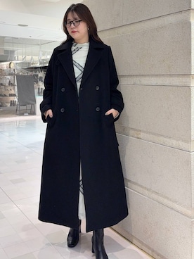 「アイテム（チェスターコート）」を使った、andemiu_mayaさん（レディース・165cm）の秋コーディネート