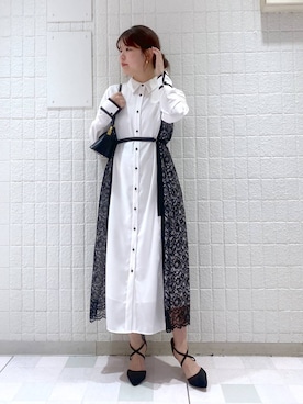 「Andemiu」｜「アイテム（シャツワンピース）」を使った、andemiu_mayaさん（レディース・165cm）の冬コーディネート