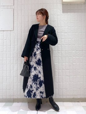 「Andemiu」｜「アイテム（ノーカラーコート）」を使った、andemiu_mayaさん（レディース・165cm）の秋コーディネート