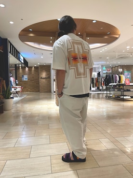 「MANASTASH（マナスタッシュ）のアイテム（シューズ）」を使った、伊藤さん（メンズ・165cm）の夏コーディネート