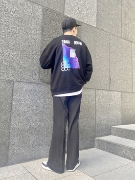 「Lui's（ルイス）のアイテム（スウェット）」を使った、タシロさん（メンズ・175cm）の冬コーディネート