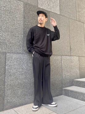 「Lui's（ルイス）のアイテム（スウェット）」を使った、タシロさん（メンズ・175cm）の冬コーディネート