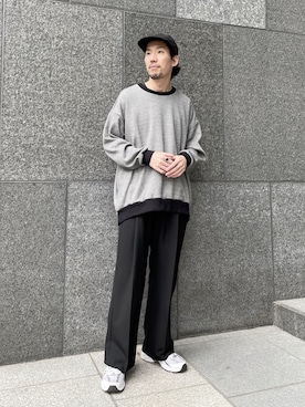 「Lui's（ルイス）のアイテム（スウェット）」を使った、タシロさん（メンズ・175cm）の冬コーディネート