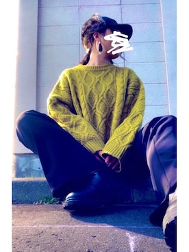 「アイテム（イヤリング）」を使った、まいつさん（レディース・166cm）の秋コーディネート