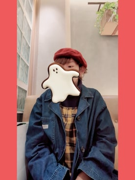 「アイテム（ハンチング/ベレー帽）」を使った、na-chanさん（レディース・159cm）の秋コーディネート