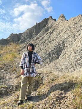 「oversize」｜「アイテム（その他シューズ）」を使った、SongShuさん（レディース・154cm）の冬コーディネート