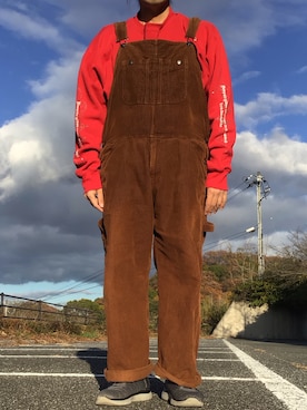 「アイテム（サロペット/オーバーオール）」を使った、ks111さん（メンズ・169cm）の冬コーディネート