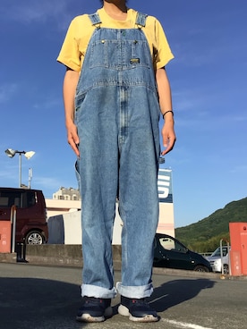 「OSHKOSH（オシュコシュ）のアイテム（サロペット/オーバーオール）」を使った、ks111さん（メンズ・169cm）の秋コーディネート