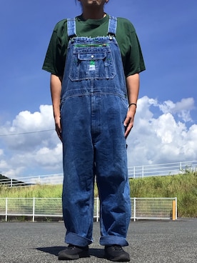 「LIBERTY LONDON（リバティ）のアイテム（サロペット/オーバーオール、ブルー系）」を使った、ks111さん（メンズ・169cm）の秋コーディネート