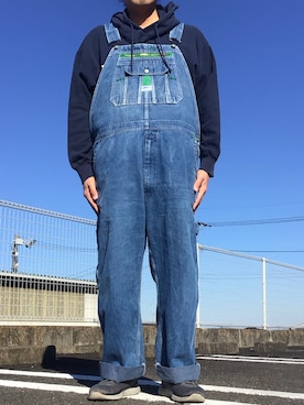 「アイテム（サロペット/オーバーオール）」を使った、ks111さん（メンズ・169cm）の冬コーディネート