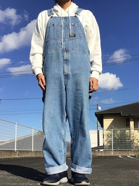 「OSHKOSH（オシュコシュ）のアイテム（サロペット/オーバーオール）」を使った、ks111さん（メンズ・169cm）の冬コーディネート