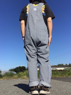 「グラフィックＴ」｜「アイテム（オールインワン・サロペット）」を使った、ks111さん（メンズ・169cm）の秋コーディネート