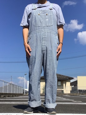 「アイテム（サロペット/オーバーオール）」を使った、ks111さん（メンズ・169cm）の秋コーディネート