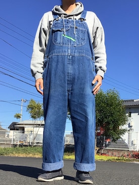 「アイテム（サロペット/オーバーオール）」を使った、ks111さん（メンズ・169cm）の冬コーディネート