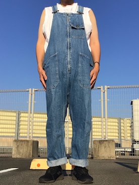 「アイテム（オールインワン・サロペット、ブルー系）」を使った、ks111さん（メンズ・169cm）の夏コーディネート