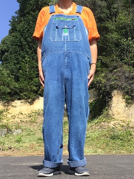 「アイテム（オールインワン・サロペット、ブルー系）」を使った、ks111さん（メンズ・169cm）の夏コーディネート