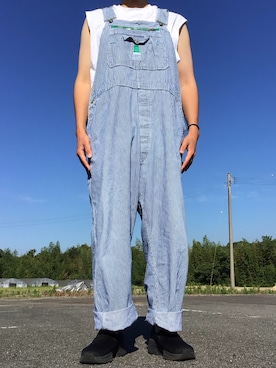 「アイテム（オールインワン・サロペット、グレー系）」を使った、ks111さん（メンズ・169cm）の夏コーディネート