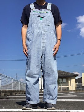 「LIBERTY LONDON（リバティ）のアイテム（サロペット/オーバーオール）」を使った、ks111さん（メンズ・169cm）の秋コーディネート